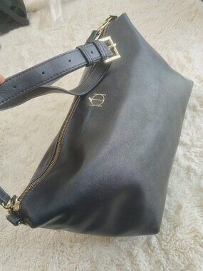 Baggallini Black Faux Leather Convertible Crossbody Bag RFID Protection